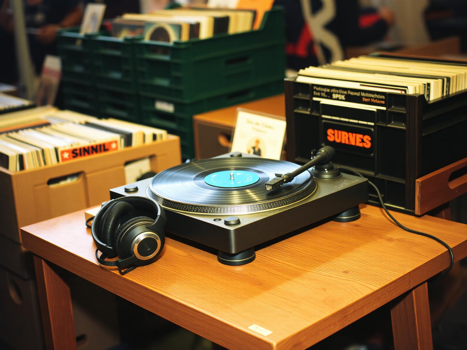 Turntable on a vendor table